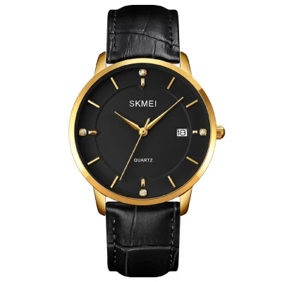 Чоловічий годинник Skmei 1801LGDBK Gold-Black Leather