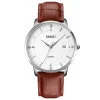 Чоловічий годинник Skmei 1801LSIBN Silver-White Brown Leather фото 2