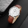Чоловічий годинник Skmei 1801LSIBN Silver-White Brown Leather фото 5