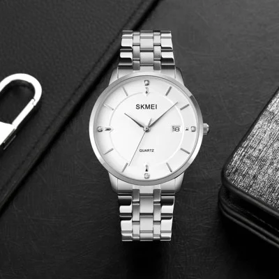 Чоловічий годинник Skmei 1801SSI Silver Case Mesh Band