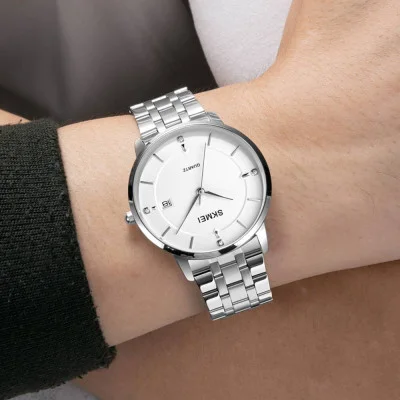 Чоловічий годинник Skmei 1801SSI Silver Case Mesh Band