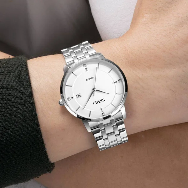 Чоловічий годинник Skmei 1801SSI Silver Case Mesh Band фото 5