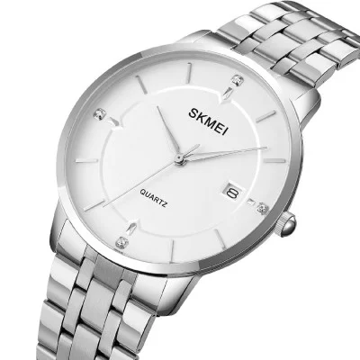 Мужские часы Skmei 1801SSI Silver Case Mesh Band