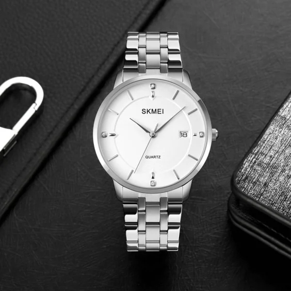 Мужские часы Skmei 1801SSI Silver Case Mesh Band фото 4