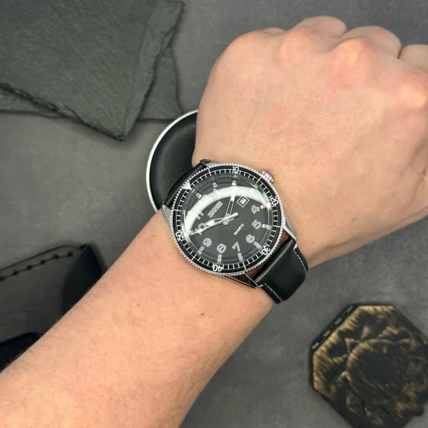 Чоловічий годинник Skmei 9232LSIBK Silver-Black Leather фото 6