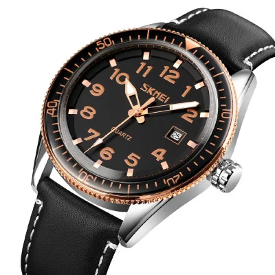 Чоловічий годинник Skmei 9232LRGBK Rose-Gold Black Leather