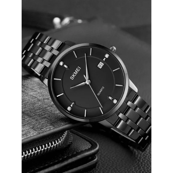 Чоловічий годинник Skmei 1801SBK Black Mesh Band Lady Big Size фото 4