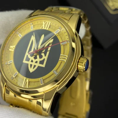 Часы механические Patriot Classic Glory to Ukraine Gold-Gold