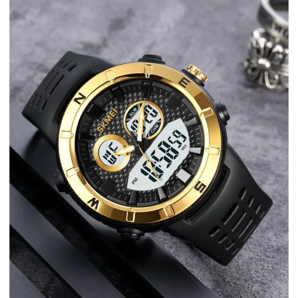 Чоловічий годинник Skmei 2014GDWT Gold-White фото 5
