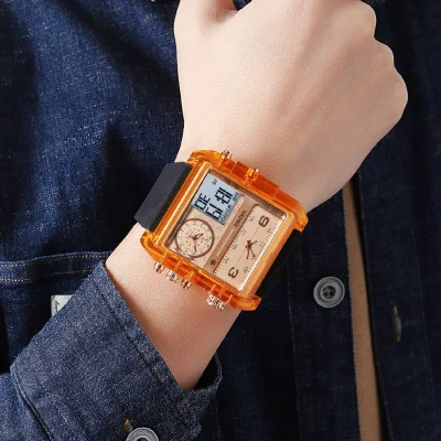 Чоловічий годинник Skmei 2020AR Amber-Transparent