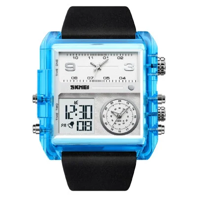 Чоловічий годинник Skmei 2020BU Blue-Transparent