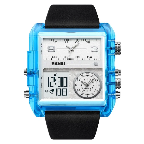 Чоловічий годинник Skmei 2020BU Blue-Transparent фото 1