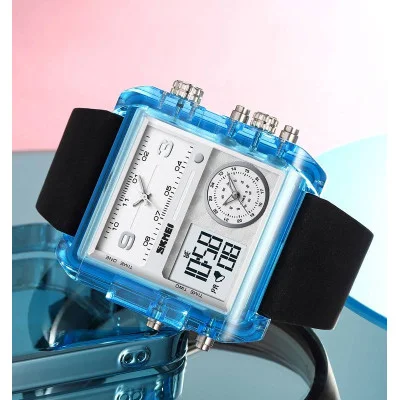 Чоловічий годинник Skmei 2020BU Blue-Transparent