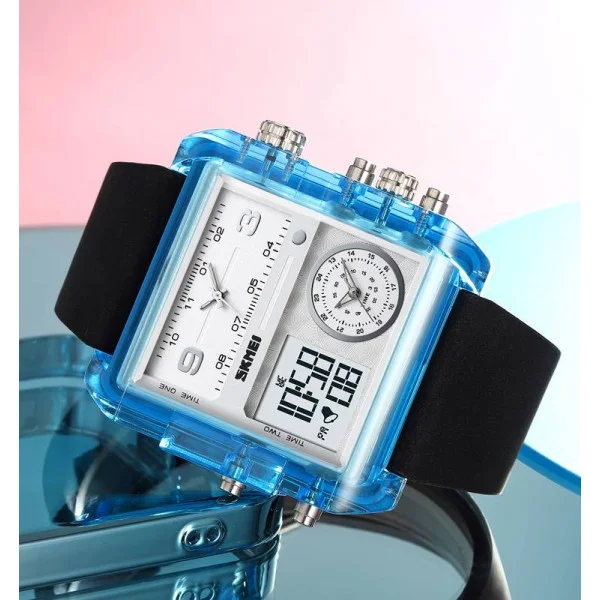 Чоловічий годинник Skmei 2020BU Blue-Transparent фото 5