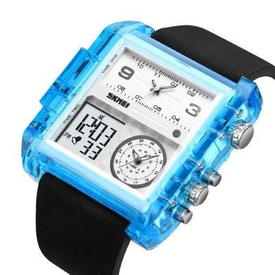 Чоловічий годинник Skmei 2020BU Blue-Transparent
