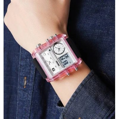 Чоловічий годинник Skmei 2020PK Pink-Transparent
