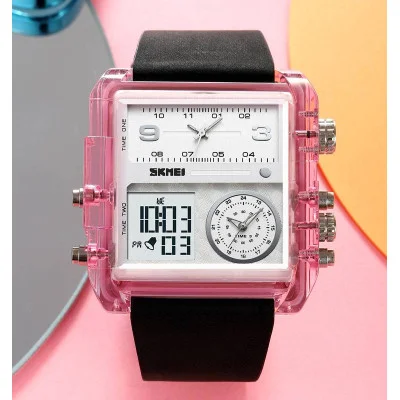 Чоловічий годинник Skmei 2020PK Pink-Transparent