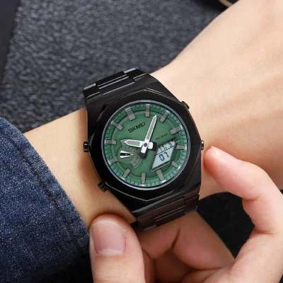 Чоловічий годинник Skmei 1816BKGNWT Black-Green-White