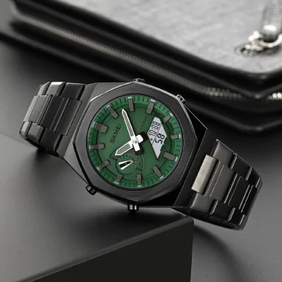 Чоловічий годинник Skmei 1816BKGNWT Black-Green-White