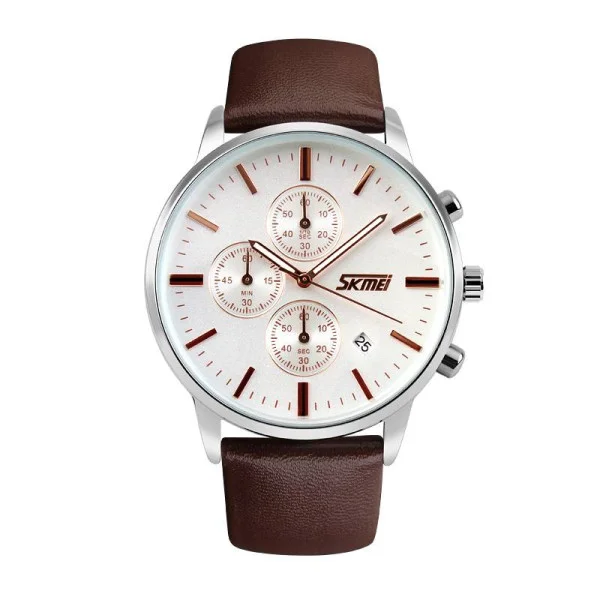 Чоловічий годинник Skmei 9103WTBN White-Brown фото 1