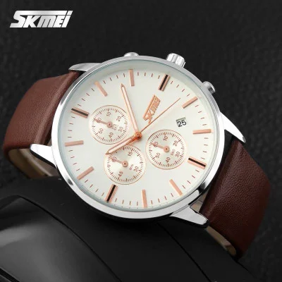 Мужские часы Skmei 9103WTBN White-Brown