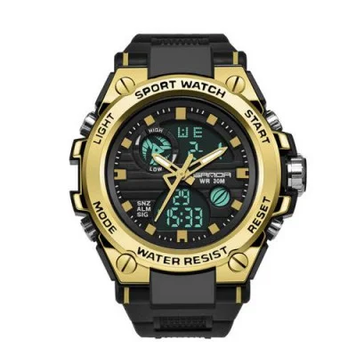 Чоловічий годинник Sanda 739 Black-Gold