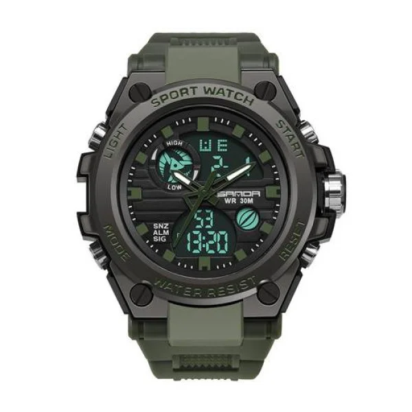 Чоловічий годинник Sanda 739 Green-Black фото 1