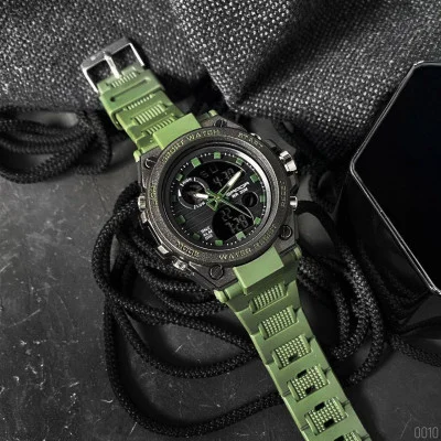 Чоловічий годинник Sanda 739 Green-Black