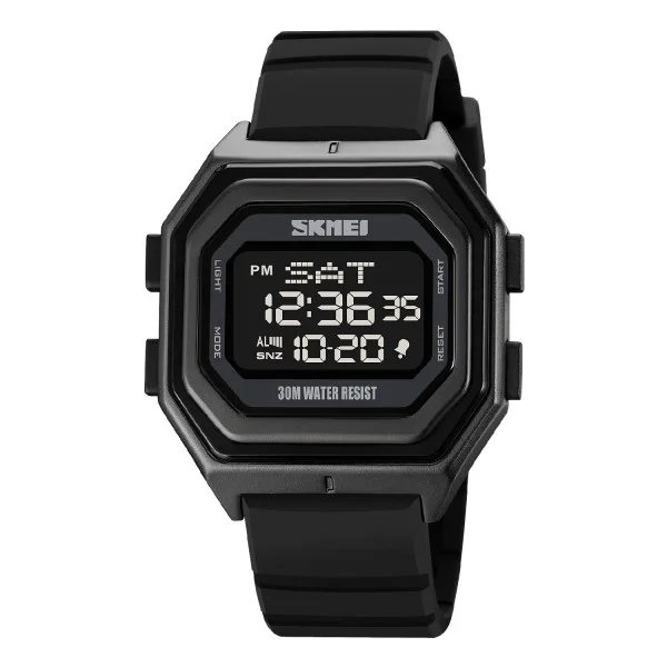 Чоловічий годинник Skmei 1875PBK All Black Silicone фото 1