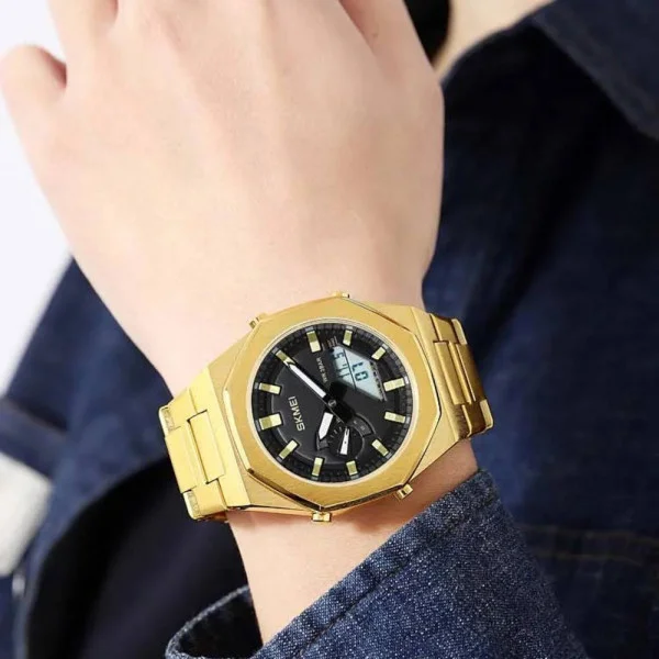 Чоловічий годинник Skmei 1816GDWT Gold-White фото 4