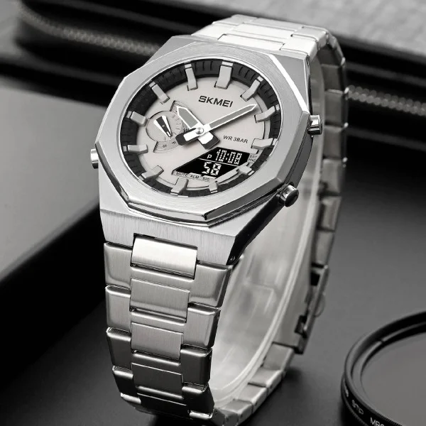 Чоловічий годинник Skmei 1816SIBK Silver-Black фото 5