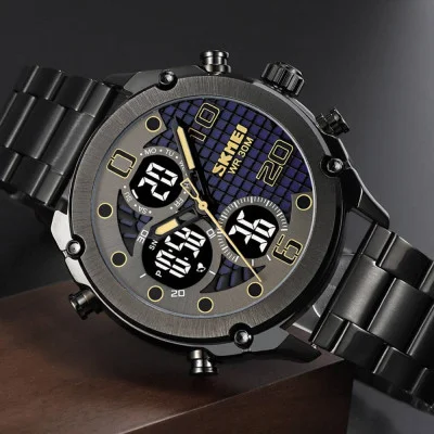 Мужские часы Skmei 1975LBKBK Black-Black Leather.