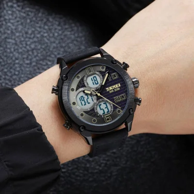 Чоловічий годинник Skmei 1975LBKWT Black-White Leather.