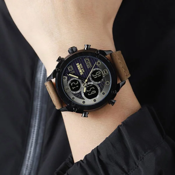 Мужские часы Skmei 1975LDKBNBK Dark Brown-Black Leather. фото 4