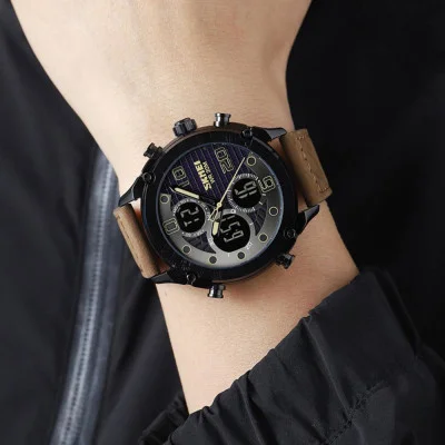 Чоловічий годинник Skmei 1975LDKBNBK Dark Brown-Black Leather.
