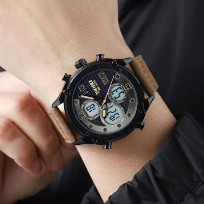 Чоловічий годинник Skmei 1975LDKBNWT Dark Brown-White Leather.