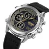 Мужские часы Skmei 1975LSIBK Silver-Black Leather. фото 3