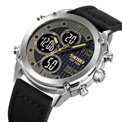 Чоловічий годинник Skmei 1975LSIBK Silver-Black Leather.