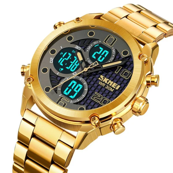 Чоловічий годинник Skmei 1975SGDBK Gold-Black Steel фото 4