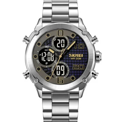 Чоловічий годинник Skmei 1975SSIBK Silver-Black Steel