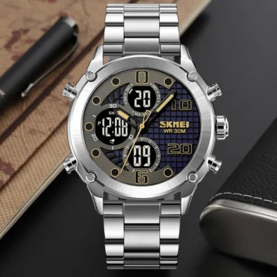 Чоловічий годинник Skmei 1975SSIBK Silver-Black Steel
