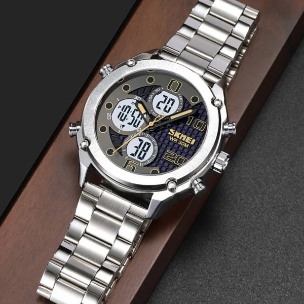Чоловічий годинник Skmei 1975SSIWT Silver-White Steel фото 5