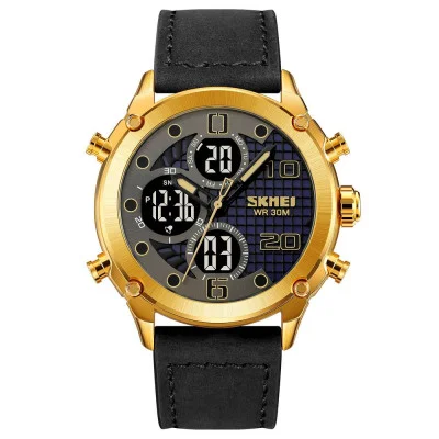 Чоловічий годинник Skmei 1975LGDBK Gold-Black Leather