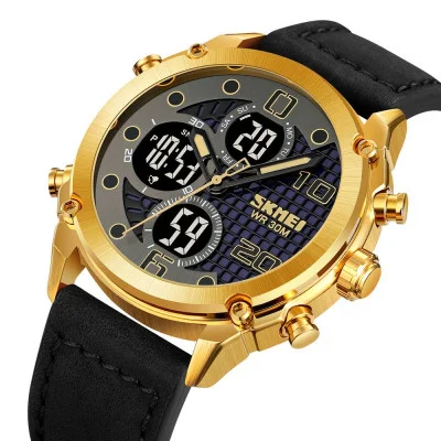 Чоловічий годинник Skmei 1975LGDBK Gold-Black Leather