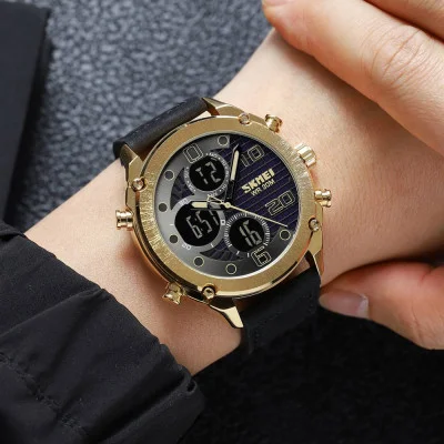 Чоловічий годинник Skmei 1975LGDBK Gold-Black Leather