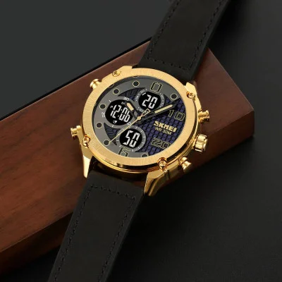 Чоловічий годинник Skmei 1975LGDBK Gold-Black Leather