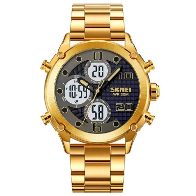 Мужские часы Skmei 1975SGDWT Gold-White Steel