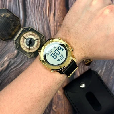 Чоловічий годинник Skmei 1864LGDWT Gold-White Leather