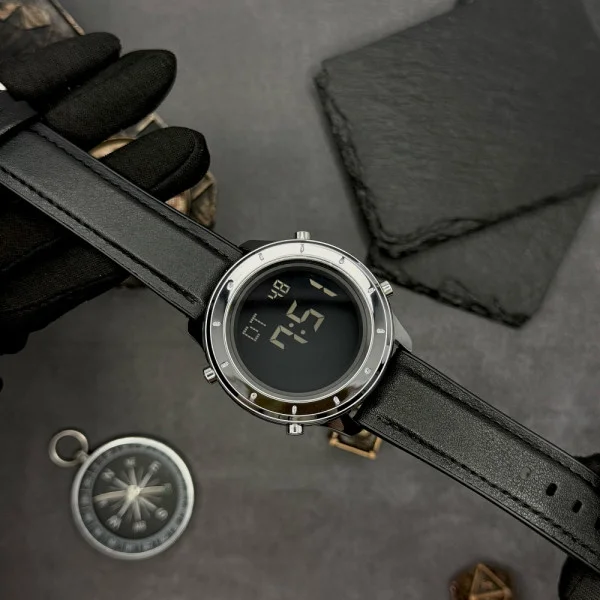 Чоловічий годинник Skmei 1864LSIBK Silver-Black Leather фото 9
