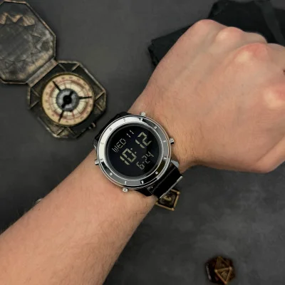 Чоловічий годинник Skmei 1864LSIBK Silver-Black Leather